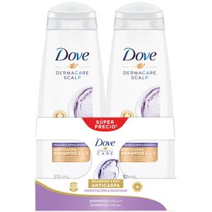 Shampoo Dove Anticaspa Hidratacion Y Suavidad X 370 Ml X 2 Und Super Precio