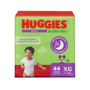 Panal Huggies Active Sec Pants Talla Xg/4 X 44 Und