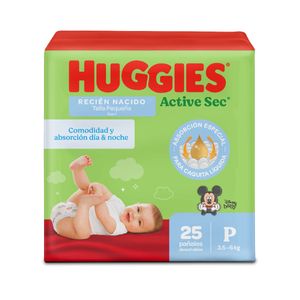 Panal Huggies Active Sec Talla P/1 X 25 Und