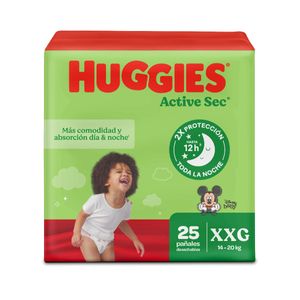 Panal Huggies Active Sec Talla Xxg/5 X 25 Und