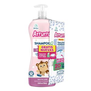 Shampoo Arrurru Cabello Oscuro X 750 Ml Gratis Toallas Humedas X 20 Und