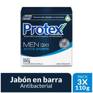 Jabon Barra Protex For Men Sport X 110 Gr X 3 Und