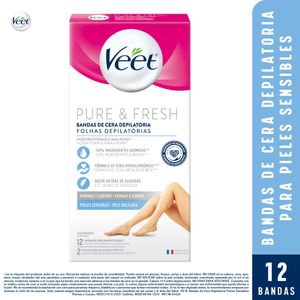 Veet Pure Y Fresh Bandas De Cera Depilatoria Piernas Y Cuerpo X 12 Und