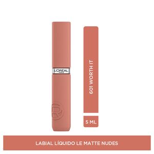 Labial Liquido Loreal Paris Le Matte Nudes 601 Worth It X 5 Ml