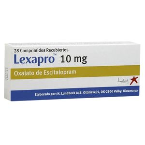 Lexapro Escitalopram 10 Mg X 28 Comp