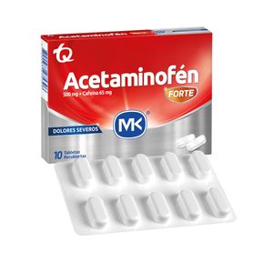 Acetaminofen Forte Acetaminofen/cafeina 500/65 Mg X 10 Tabl