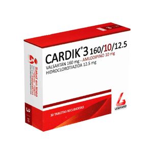 Cardik 3 Valsartan/amlodipino/hidroclorotiazida 160/10/12.5 Mg X 30 Tabl