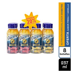 Glucerna Liquido Vainilla X 237 Ml (6) + Glucerna Liquido Fresa X 237 Ml (2) Oferta 20% Descuento