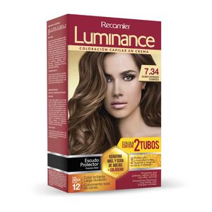 Tinte Luminance Kit Doble Tubo 7.34 Rubio Dorado Cobrizo