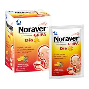Noraver Gripa Dia Acetaminofen/levocetirizina/fenilefrina X 12 Sobres