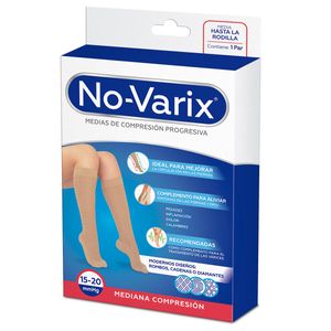 Medias No-varix Dama Mediana Compresion Fucsia Cadena Talla M X 1 Par