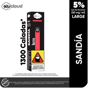 Vapeador Glucloud Sandia Large 5% X 1300 Puffs