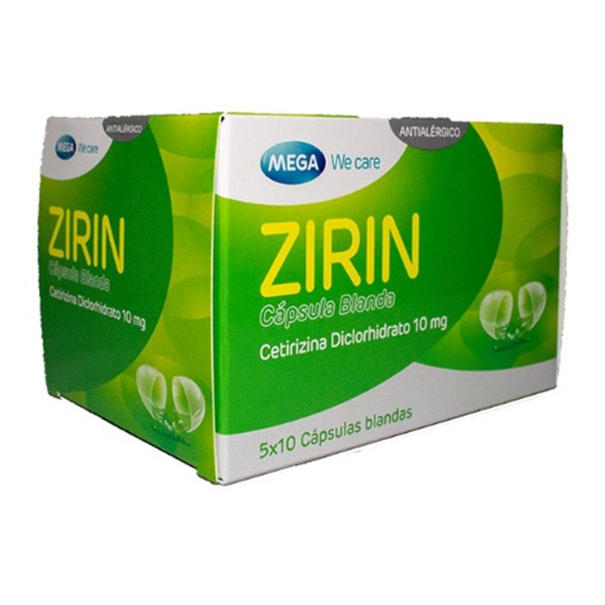 Zirin Cetirizina 10 Mg X 50 Caps - TuDrogueríaVirtual.com