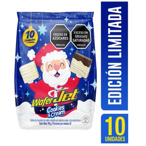 Galleta Wafer Jet Cookies & Cream Navidad X 140 Gr